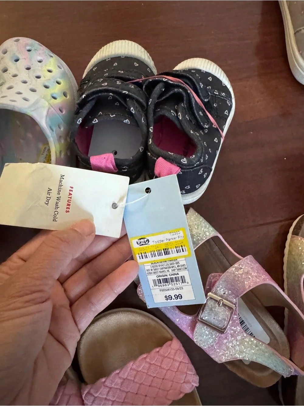 Cat & Jack Kids Pink, Blue, Mint & Silver Multi-Pack Sandal & Clog Lot - Picture 11 of 11